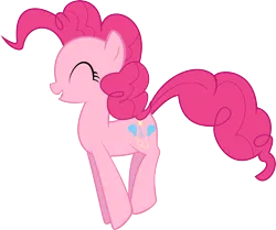 Size: 5453x4559 | Tagged: safe, artist:almostfictional, derpibooru import, pinkie pie, earth pony, pony, .svg available, ^^, eyes closed, female, g4, hopping, image, mare, open mouth, open smile, png, simple background, smiling, solo, transparent background, vector