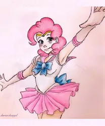 Size: 1080x1300 | Tagged: safe, artist:dariarchangel, derpibooru import, part of a set, pinkie pie, human, crossover, female, humanized, image, jpeg, sailor moon (series), sailor senshi, solo, traditional art
