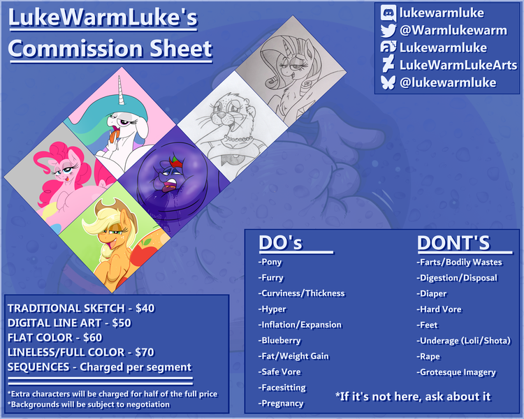 Size: 5000x4000 | Tagged: questionable, artist:lukewarmluke, derpibooru import, applejack, pinkie pie, princess celestia, rarity, twilight sparkle, oc, oc:teardrop blaze, alicorn, anthro, earth pony, otter, pony, unicorn, advertisement, applebutt, applefat, belly, big belly, big breasts, blueberry inflation, breasts, butt, butt freckles, butt shake, clothes, commission, commission info, digital art, ethereal mane, fat, female, freckles, g4, grayscale, horn, huge belly, huge breasts, huge butt, image, impossibly large belly, impossibly large breasts, impossibly large butt, impossibly wide hips, large butt, lidded eyes, looking at you, looking back, looking back at you, monochrome, morbidly obese, nudity, obese, open mouth, open smile, png, price sheet, prices, smiling, solo, solo female, thighs, thunder thighs, traditional art, wide hips