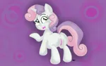 Size: 500x313 | Tagged: artist needed, explicit, sweetie belle, pony, anus, confused, female, filly, foal, foalcon, from behind, image, jpeg, lowres, nudity, purple background, raised tail, simple background, solo, tail, underage, vagina