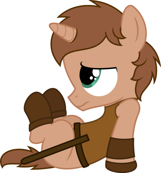 Size: 2296x2469 | Tagged: safe, artist:peternators, derpibooru import, oc, oc:heroic armour, unofficial characters only, pony, unicorn, armor, boots, clothes, colt, foal, horn, image, leather, leather armor, male, png, shoes, shy, simple background, solo, transparent background