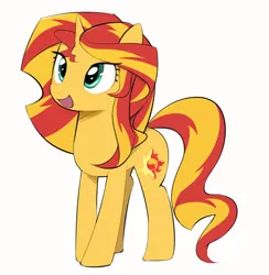 Size: 904x926 | Tagged: safe, artist:30clock, derpibooru import, sunset shimmer, alternate hairstyle, image, png, simple background, solo, white background