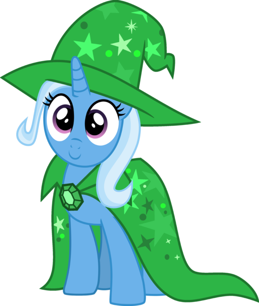 Size: 2391x2822 | Tagged: safe, artist:lizzmcclin, derpibooru import, trixie, pony, unicorn, cape, clothes, female, g4, green, hat, holiday, horn, image, png, saint patrick's day, simple background, solo, transparent background