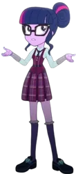 Size: 792x1799 | Tagged: safe, derpibooru import, edit, edited screencap, editor:homersimpson1983, screencap, sci-twi, twilight sparkle, human, equestria girls, friendship games, background removed, clothes, crystal prep academy uniform, female, g4, glasses, image, not a vector, png, school uniform, solo