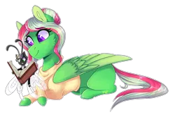 Size: 3273x2233 | Tagged: safe, artist:wallvie, derpibooru import, oc, unofficial characters only, breezie, pegasus, pony, book, breezie oc, clothes, duo, female, image, lying down, mare, open mouth, open smile, pegasus oc, png, prone, simple background, smiling, sweater, transparent background, wings