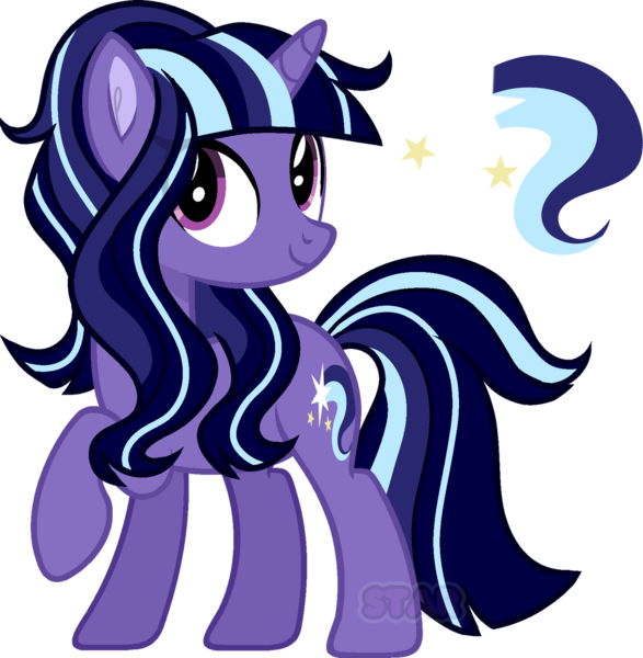 Size: 1280x1309 | Tagged: safe, artist:pegasski, artist:star-gaze-pony, derpibooru import, editor:star-gaze-pony, oc, oc:radiant night, unofficial characters only, pony, unicorn, adopted, adopter:gummybuns345, base artist:pegasski, base:pegasski, cutie mark, female, female oc, horn, image, mare, mare oc, next generation, offspring, parent:cloudchaser, parent:twilight sparkle, parents:cloudlight, parents:twichaser, png, shipping grid adoptable, simple background, solo, transparent background, unicorn oc