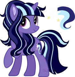 Size: 1280x1309 | Tagged: safe, artist:pegasski, artist:star-gaze-pony, derpibooru import, editor:star-gaze-pony, oc, oc:radiant night, unofficial characters only, pony, unicorn, adopted, adopter:gummybuns345, base artist:pegasski, base:pegasski, cutie mark, female, female oc, horn, image, mare, mare oc, next generation, offspring, parent:cloudchaser, parent:twilight sparkle, parents:cloudlight, parents:twichaser, png, shipping grid adoptable, simple background, solo, transparent background, unicorn oc