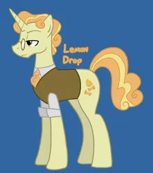 Size: 2192x2480 | Tagged: safe, artist:queertrixie, derpibooru import, oc, oc:lemon drop, unofficial characters only, pony, unicorn, fanfic:something sweet to bite, clothes, derpibooru exclusive, horn, image, male, png, solo, stallion