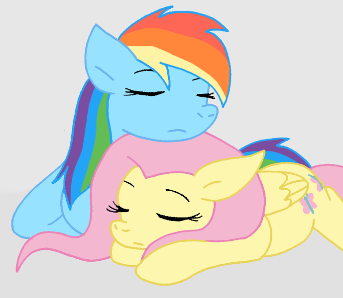 Size: 849x739 | Tagged: safe, artist:cmara, derpibooru import, fluttershy, rainbow dash, pegasus, pony, female, flutterdash, g4, image, lesbian, png, shipping, sleeping, sleeping together