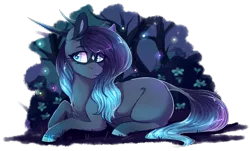 Size: 1440x871 | Tagged: safe, artist:wallvie, derpibooru import, oc, earth pony, pony, female, horns, image, lying down, mare, png, prone, solo