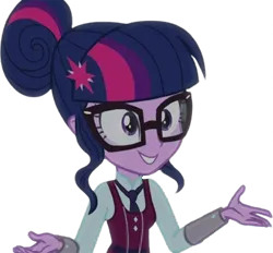 Size: 2717x2520 | Tagged: safe, derpibooru import, edit, edited screencap, editor:homersimpson1983, screencap, sci-twi, twilight sparkle, human, equestria girls, friendship games, background removed, clothes, crystal prep academy uniform, female, g4, glasses, image, necktie, not a vector, png, school tie, school uniform, schoolgirl, solo