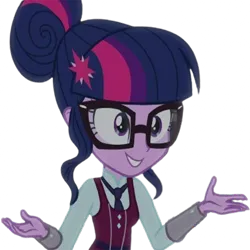 Size: 2520x2520 | Tagged: safe, derpibooru import, edit, edited screencap, editor:homersimpson1983, screencap, sci-twi, twilight sparkle, human, equestria girls, background removed, clothes, crystal prep academy uniform, female, g4, glasses, image, not a vector, png, school uniform