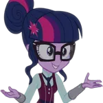 Size: 2520x2520 | Tagged: safe, derpibooru import, edit, edited screencap, editor:homersimpson1983, screencap, sci-twi, twilight sparkle, human, equestria girls, background removed, clothes, crystal prep academy uniform, female, g4, glasses, image, not a vector, png, school uniform