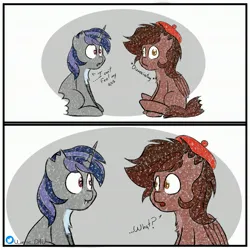 Size: 3072x3072 | Tagged: safe, artist:juniverse, derpibooru import, oc, oc:autumn rosewood, oc:dreaming star, unofficial characters only, pegasus, pony, unicorn, bitten, colored sketch, comic, commission, dissociating, doodle, duo, funny, horn, image, jpeg, meme, simple background, sketch, wat, white background