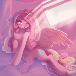 Size: 2000x2000 | Tagged: safe, artist:anku, artist:ankusweet, derpibooru import, princess cadance, alicorn, pony, chest fluff, crepuscular rays, cute, cutedance, ear fluff, female, floppy ears, g4, heart, heart eyes, high res, horn, image, leg fluff, looking at you, mare, one eye closed, open mouth, png, solo, spread wings, underhoof, wingding eyes, wings, yawn