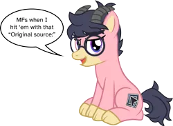 Size: 1927x1411 | Tagged: safe, artist:jaye, derpibooru import, oc, oc:anchor point, unofficial characters only, goat, hybrid, pony, glasses, image, png, show accurate, simple background, smug, solo, transparent background, vector