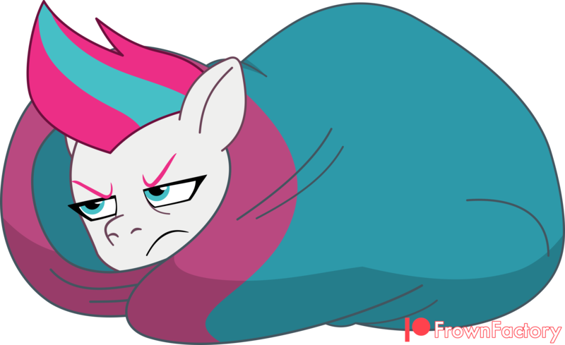 Size: 4000x2446 | Tagged: safe, artist:frownfactory, derpibooru import, zipp storm, pegasus, pony, g5, my little pony: tell your tale, a day in the life, female, frown, grumpy, image, mare, png, simple background, sleeping bag, transparent background, vector