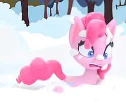 Size: 1318x1082 | Tagged: safe, derpibooru import, edit, edited screencap, screencap, pinkie pie, earth pony, pony, my little pony: pony life, my little pony: stop motion short, cute, funny, image, png, shocked, snow, solo