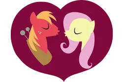 Size: 2160x1440 | Tagged: safe, anonymous artist, derpibooru import, big macintosh, fluttershy, earth pony, pegasus, pony, the big mac question, bust, eyes closed, female, fluttermac, heart, image, imminent kissing, kissy face, male, mare, png, shipping, simple background, stallion, straight, transparent background