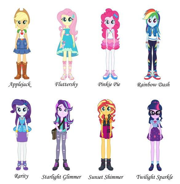 Size: 1872x1920 | Tagged: safe, artist:brokenadam, derpibooru import, applejack, fluttershy, pinkie pie, rainbow dash, rarity, sci-twi, starlight glimmer, sunset shimmer, twilight sparkle, equestria girls, equestria girls series, g4, image, mane eight, monotype corsiva font, png