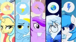 Size: 444x250 | Tagged: safe, derpibooru import, oc, oc:altersmay earth, ponified, unnamed oc, alicorn, pegasus, pony, unicorn, accessory, alicorn oc, cutie mark, female, glasses, horn, image, jpeg, looking at each other, looking at someone, looking at you, male, mare, needs more jpeg, older, older altersmay earth, pegasus oc, planet ponies, round glasses, smiling, space, stallion, wings