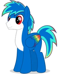 Size: 3000x3837 | Tagged: safe, artist:keronianniroro, derpibooru import, oc, unofficial characters only, pegasus, pony, coat markings, colored wings, high res, image, male, multicolored hair, png, rainbow hair, simple background, solo, stallion, transparent background, vector, wings