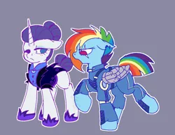 Size: 1348x1048 | Tagged: safe, artist:bluemoon, derpibooru import, rainbow dash, rarity, pegasus, pony, unicorn, season 5, the cutie re-mark, alternate hairstyle, alternate timeline, amputee, apocalypse dash, artificial wings, augmented, blushing, clothes, crystal war timeline, duo, duo female, eye scar, facial scar, female, floppy ears, g4, hair bun, horn, image, lesbian, maid, night maid rarity, nightmare takeover timeline, nightmareverse, outfits, png, prosthetic limb, prosthetic wing, prosthetics, scar, ship:raridash, shipping, short tail, sombraverse, tail, tail bun, uniform, wings