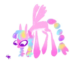 Size: 880x780 | Tagged: safe, artist:webkinzworldz, derpibooru import, oc, unofficial characters only, pegasus, pony, big eyes, blaze (coat marking), braid, braided pigtails, braided tail, coat markings, doodle, facial markings, female, gradient legs, image, looking at something, magical lesbian spawn, mare, multicolored hair, multicolored mane, multicolored tail, offspring, pale belly, parent:kerfuffle, parent:twilight sparkle, parents:twifuffle, pegasus oc, pigtails, png, purple eyes, rainbow hair, rainbow tail, simple background, slender, solo, spread wings, tail, tall, thin, white background, wings
