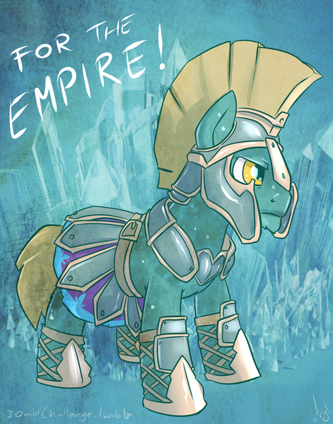 Size: 1000x1273 | Tagged: safe, artist:atryl, derpibooru import, crystal pony, pony, 30 minute art challenge, armor, crystal guard, crystal guard armor, g4, image, male, png, solo, stallion