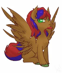 Size: 1015x1200 | Tagged: oc name needed, safe, artist:atryl, derpibooru import, oc, unofficial characters only, pegasus, pony, facial hair, goatee, grumpy, image, png, simple background, sitting, slit pupils, solo, spread wings, unshorn fetlocks, white background, wings