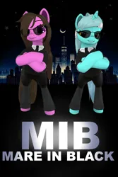 Size: 1000x1500 | Tagged: safe, derpibooru import, lyra heartstrings, oc, earth pony, unicorn, 3d, g4, horn, image, men in black, open pony, parody, png, second life