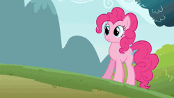 Size: 1200x675 | Tagged: safe, artist:mlpoutofcontext, derpibooru import, edit, screencap, pinkie pie, earth pony, mouse, pony, animated, female, g4, gif, image, implied vore, mare, smiling, swallowing