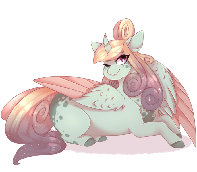 Size: 2618x2291 | Tagged: safe, artist:pixelberrry, derpibooru import, oc, alicorn, pony, female, image, lying down, mare, png, prone, simple background, solo, transparent background