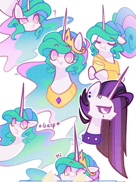 Size: 1537x2048 | Tagged: safe, artist:cloudbewwy, derpibooru import, princess celestia, alicorn, pony, cup, doodle, female, gasp, hi, image, jpeg, mare, open mouth, open smile, punklestia, question mark, smiling
