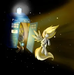 Size: 2544x2570 | Tagged: safe, artist:mephikal, derpibooru import, derpy hooves, doctor whooves, time turner, earth pony, pegasus, pony, crossover, doctor who, female, flying, g4, image, jpeg, male, mare, space, stallion, stars, tardis, tardis console room, tardis control room, the doctor