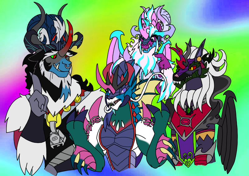 Size: 1414x1000 | Tagged: safe, artist:zetikoopa, derpibooru import, ahuizotl, grogar, king sombra, lord tirek, pharynx, pony of shadows, shining armor, storm king, oc, oc:alastor, oc:bass thunder, oc:dark havok, oc:keiran, oc:odysseus, oc:phantom infinite, changedling, changeling, g5, my little pony: the movie, alexandrite arcane, amalgamation, bell, corrupted, curious, female to male, fusion, fusion:ahuizotl, fusion:bass thunder, fusion:dark havok, fusion:grogar, fusion:king sombra, fusion:lord tirek, fusion:phantom infinite, fusion:pharynx, fusion:pony of shadows, fusion:shining armor, fusion:storm king, g4, grogar's bell, image, male, opaline arcana, png, prince pharynx, rainbow of darkness, rule 63, surprised