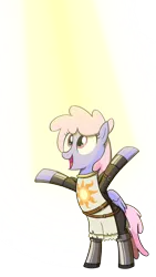 Size: 1386x2464 | Tagged: safe, artist:truthormare, ponerpics import, rainbowshine, ponified, pegasus, pony, armor, armored pony, crepuscular rays, crossover, dark souls, female, image, mare, png, ponerpics fantasy community collab 2024, princess celestia's cutie mark, rainbowshining, simple background, smiling, solaire of astora, solo, transparent background