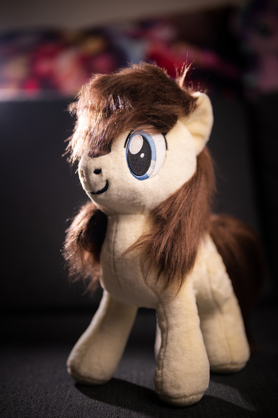 Size: 1400x2100 | Tagged: safe, artist:onlyfactory, derpibooru import, photographer:anonymous, oc, oc:frosty flakes, earth pony, original species, plush pony, pony, /mlp/, 4chan, bootleg, female, image, irl, jpeg, mare, photo, plushie, solo, standing
