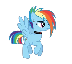 Size: 2113x1857 | Tagged: safe, artist:darbypop1, derpibooru import, rainbow dash, pony, alternate hairstyle, choker, image, png, solo