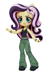 Size: 634x916 | Tagged: safe, artist:fluttershyes, derpibooru import, edit, fluttershy, equestria girls, bracelet, clothes, ear piercing, emoshy, g4, image, nose piercing, piercing, png, spiked wristband, tanktop, toy, wristband