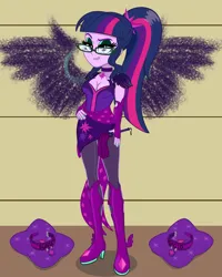 Size: 1280x1600 | Tagged: suggestive, alternate version, artist:cybersquirrel, derpibooru import, part of a set, sci-twi, twilight sparkle, human, equestria girls, breasts, choker, cleavage, clothes, collar, cushion, dog collar, dominatrix, eyeshadow, female, g4, image, implied adagio dazzle, implied femdom, implied femsub, implied lesbian, implied midnight sparkle, implied polyamory, implied sci-twidagio, implied scitwishimmer, implied shipping, implied subdagio, implied subset, implied sunsagio, implied sunset shimmer, lidded eyes, looking at you, makeup, pet tag, png, riding crop, sash, scitwidom, smiling, smirk, solo, solo female, tights, twidom, whip