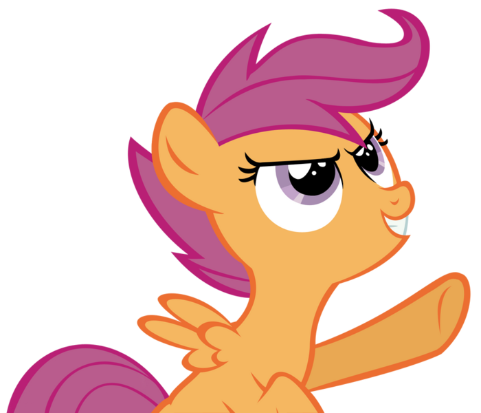 Size: 900x771 | Tagged: safe, artist:ns4j19y, derpibooru import, scootaloo, pegasus, pony, female, filly, foal, g4, image, juxtaposition bait, looking up, magenta hair, magenta mane, orange body, orange coat, orange fur, orange pony, orange wings, png, pointing, purple eyes, raised hoof, simple background, solo, transparent background, wings