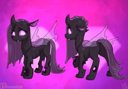 Size: 4000x2800 | Tagged: safe, artist:atryl, derpibooru import, oc, unofficial characters only, changeling, abstract background, changeling oc, frown, high res, image, png, purple changeling, solo