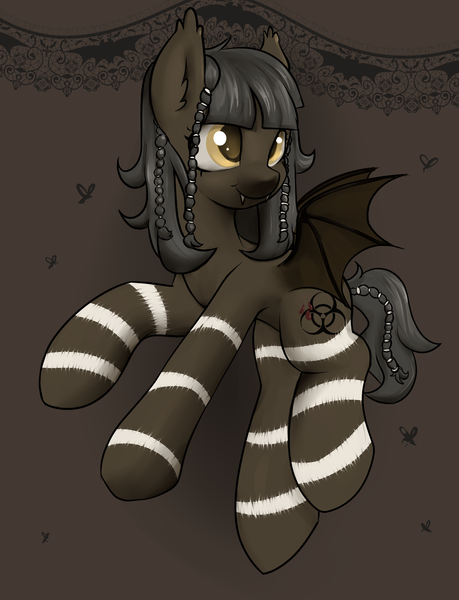 Size: 1330x1739 | Tagged: safe, artist:dumbwoofer, derpibooru import, oc, oc:denguepone, bat pony, mosquito, pony, biohazard, braid, dengue, ear fluff, fangs, female, flying, image, mare, png, simple background, smiling, solo, stripes