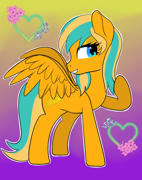 Size: 1618x2048 | Tagged: safe, artist:sketchyapple, derpibooru import, oc, oc:starry cheeks, oc:starry cheeks the cunning, unofficial characters only, pegasus, heart, image, pegasus oc, png, solo, wings