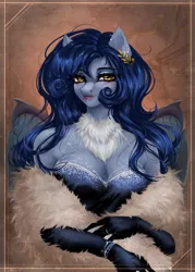 Size: 1000x1400 | Tagged: safe, artist:alicesmitt31, derpibooru import, oc, oc:tundra, anthro, bracelet, breasts, cleavage, clothes, dress, evening gloves, female, gloves, image, jewelry, long gloves, png, solo, solo female