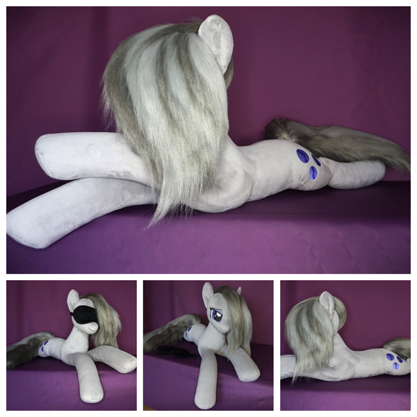Size: 2000x2000 | Tagged: safe, artist:egalgay, derpibooru import, marble pie, earth pony, pony, craft, female, hair over one eye, image, irl, mare, multiple angles, photo, plushie, png, sleep mask, smiling, solo