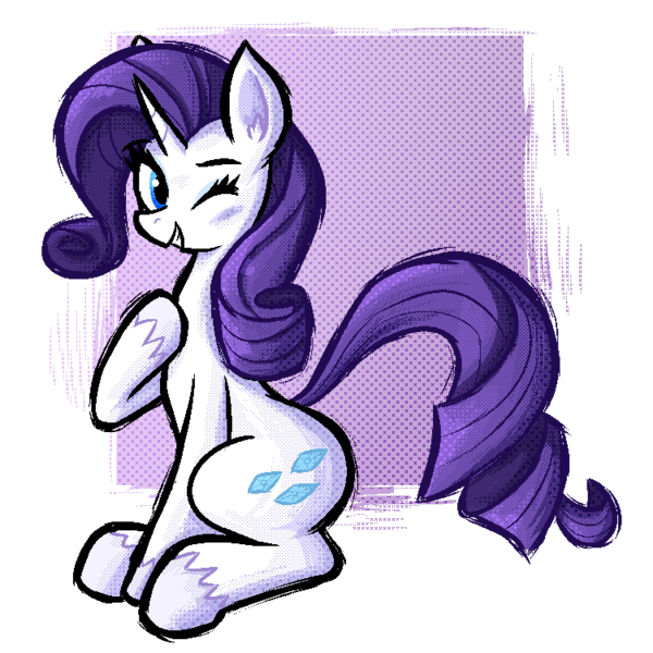 Size: 751x751 | Tagged: safe, artist:daze, derpibooru import, rarity, pony, unicorn, female, g4, grin, horn, image, mare, one eye closed, png, simple background, smiling, solo, transparent background, wink