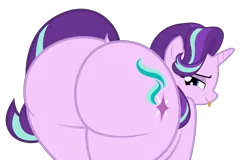 Size: 5154x3292 | Tagged: suggestive, artist:duskyzombie, derpibooru import, starlight glimmer, pony, unicorn, :p, blushing, butt, dock, female, g4, glimmer glutes, horn, huge butt, image, large butt, lidded eyes, mare, plot, png, presenting, solo, starlight glimmer day, tail, the ass was fat, tongue out
