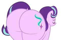 Size: 5154x3292 | Tagged: suggestive, artist:duskyzombie, derpibooru import, starlight glimmer, pony, unicorn, blushing, butt, dock, eyes closed, female, g4, glimmer glutes, horn, huge butt, image, large butt, mare, plot, png, presenting, solo, starlight glimmer day, tail, the ass was fat